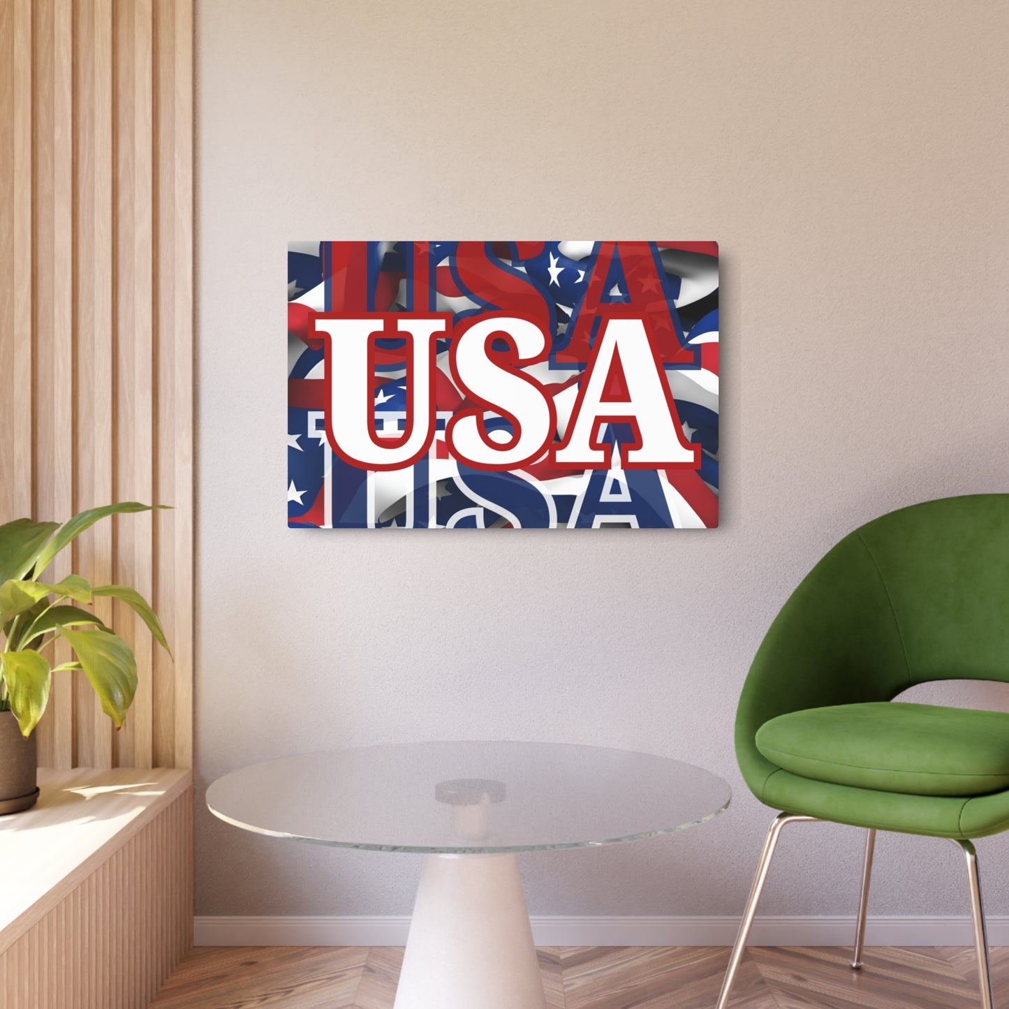 USA! USA! USA White Center Metal Art Sign by theGreenDragonTavern.shop