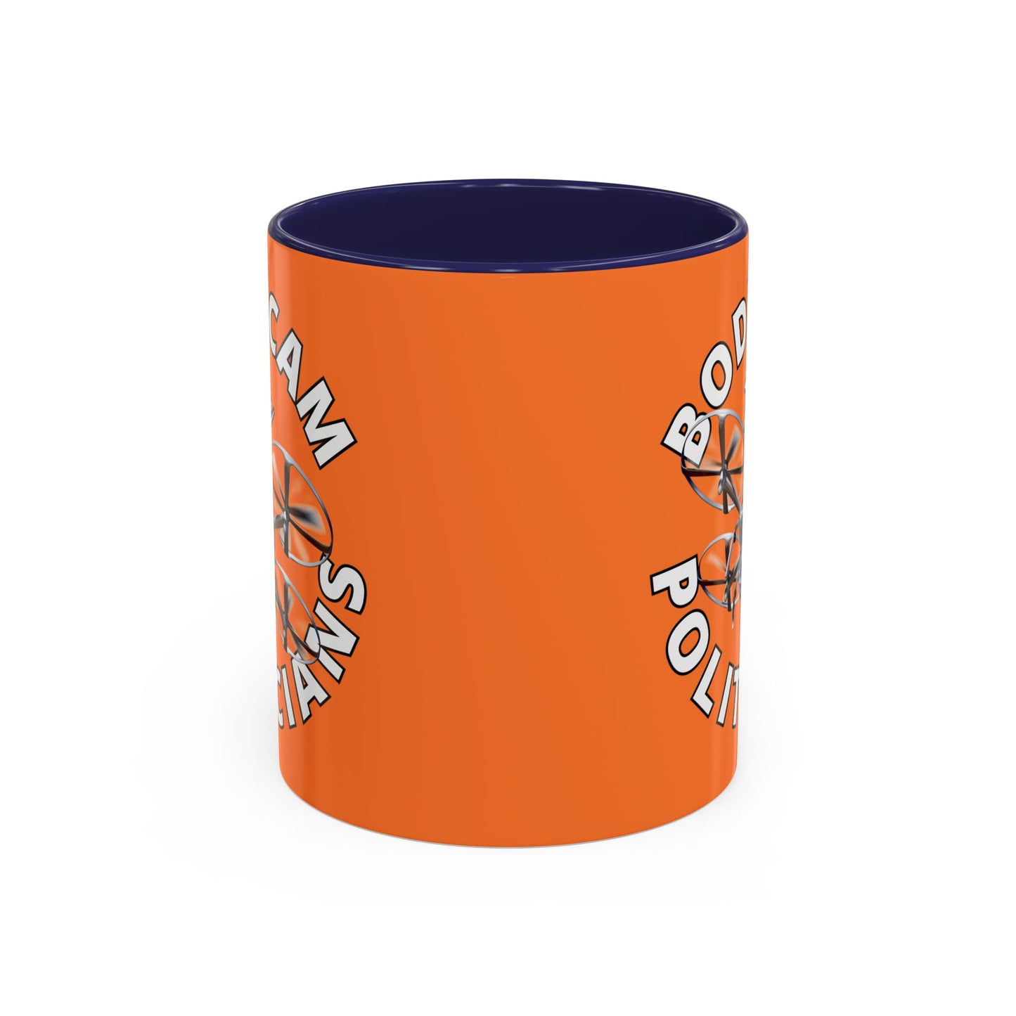 Bodycam the Politicians Drone Orange Accent Mug by theGreenDragonTavern.shop
