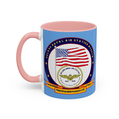 DeLand Naval Air Station Museum Light Blue Accent Mug by theGreenDragonTavern.shop