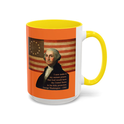 Washington's Earnest Prayer Orange Accent Mug by theGreenDragonTavern.shop