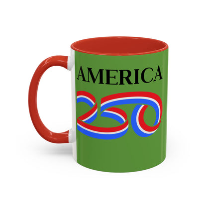 America 250 Green Accent Mug by theGreenDragonTavern.shop