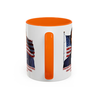 Charlie Kirk, Healthy Debate White Accent Mug by theGreenDragonTavern.shop