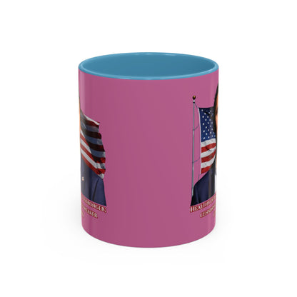 Charlie Kirk, Healthy Debate Pink Accent Mug by theGreenDragonTavern.shop