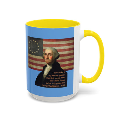 Washington's Earnest Prayer Light Blue Accent Mug by theGreenDragonTavern.shop