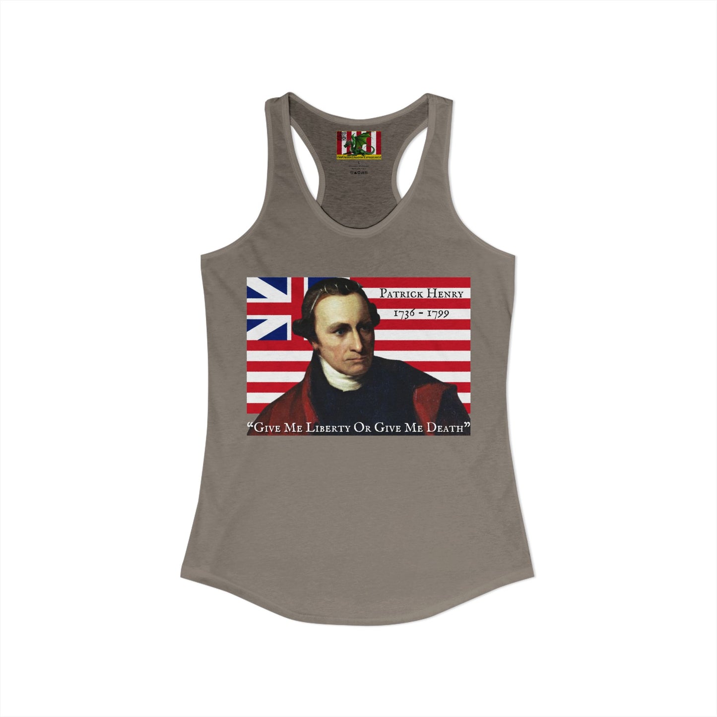 Patrick Henry Women's Racerback Tank Top by theGreenDragonTavern.shop