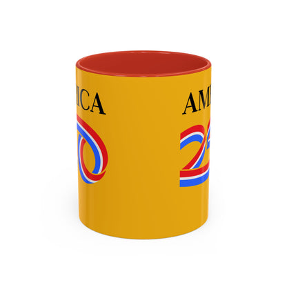 America 250 Yellow Accent Mug by theGreenDragonTavern.shop