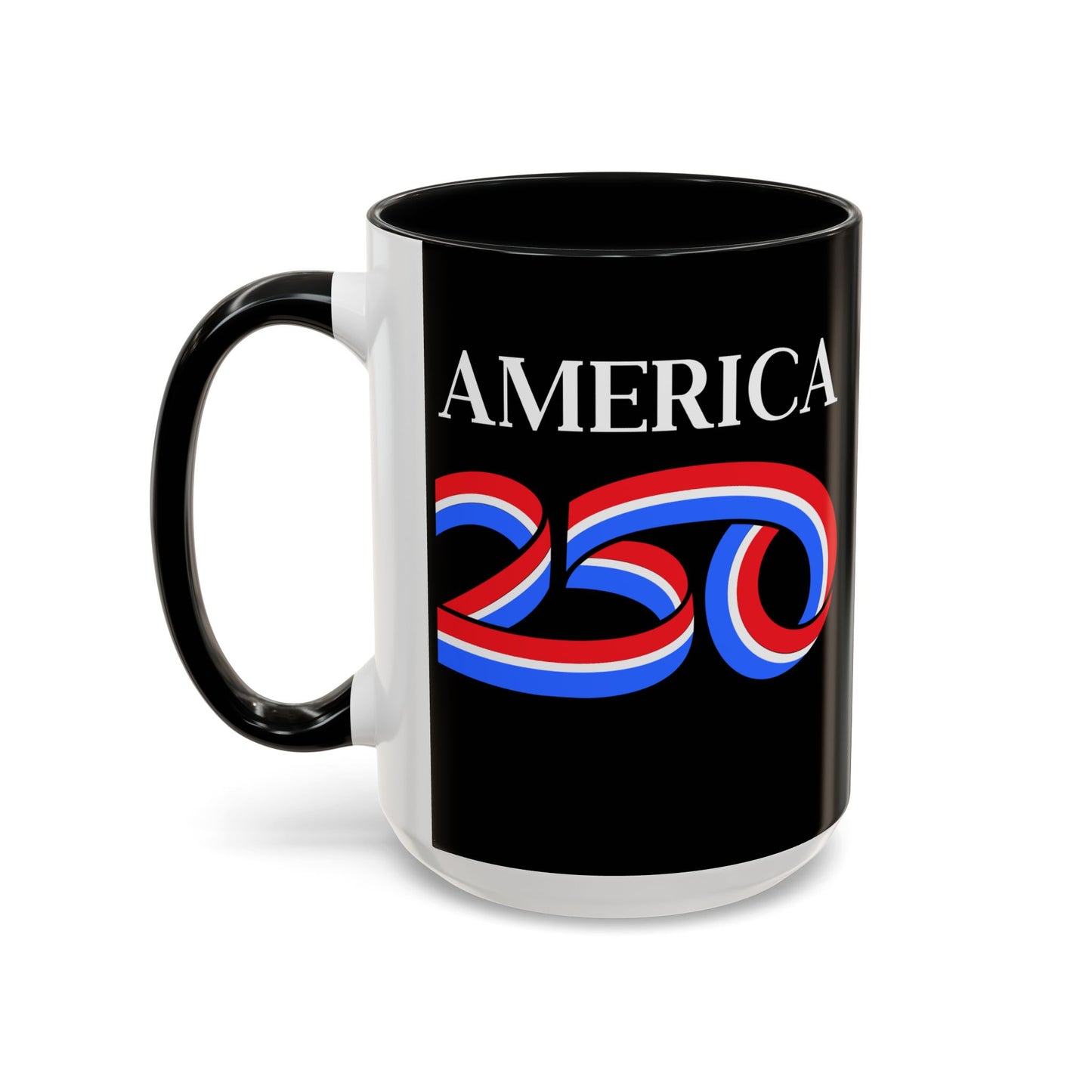 America 250 Black Accent Mug by theGreenDragonTavern.shop