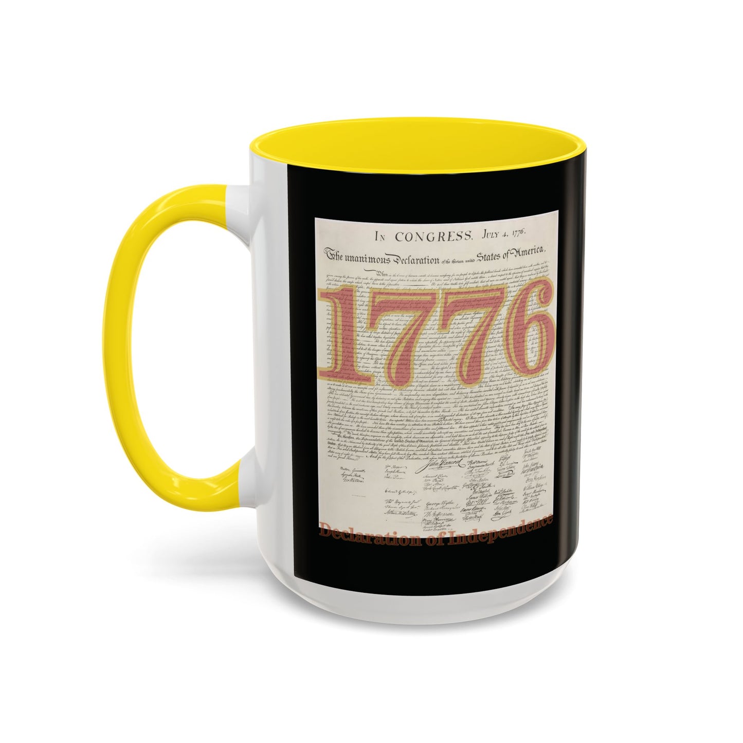Declaration of Independence Black Accent Mug by theGreenDragonTavern.shop