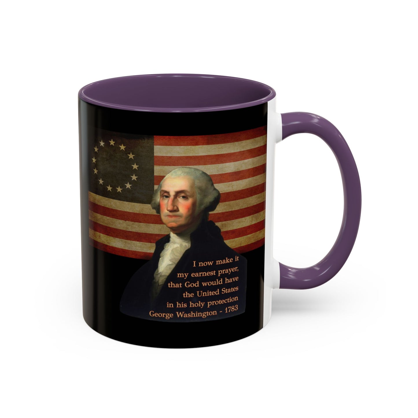 Washington's Earnest Prayer Black Accent Mug by theGreenDragonTavern.shop