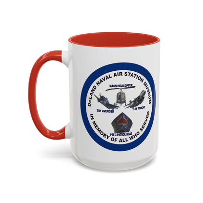 DNASM Student Art Navy Frame White Accent Mug by theGreenDragonTavern.shop