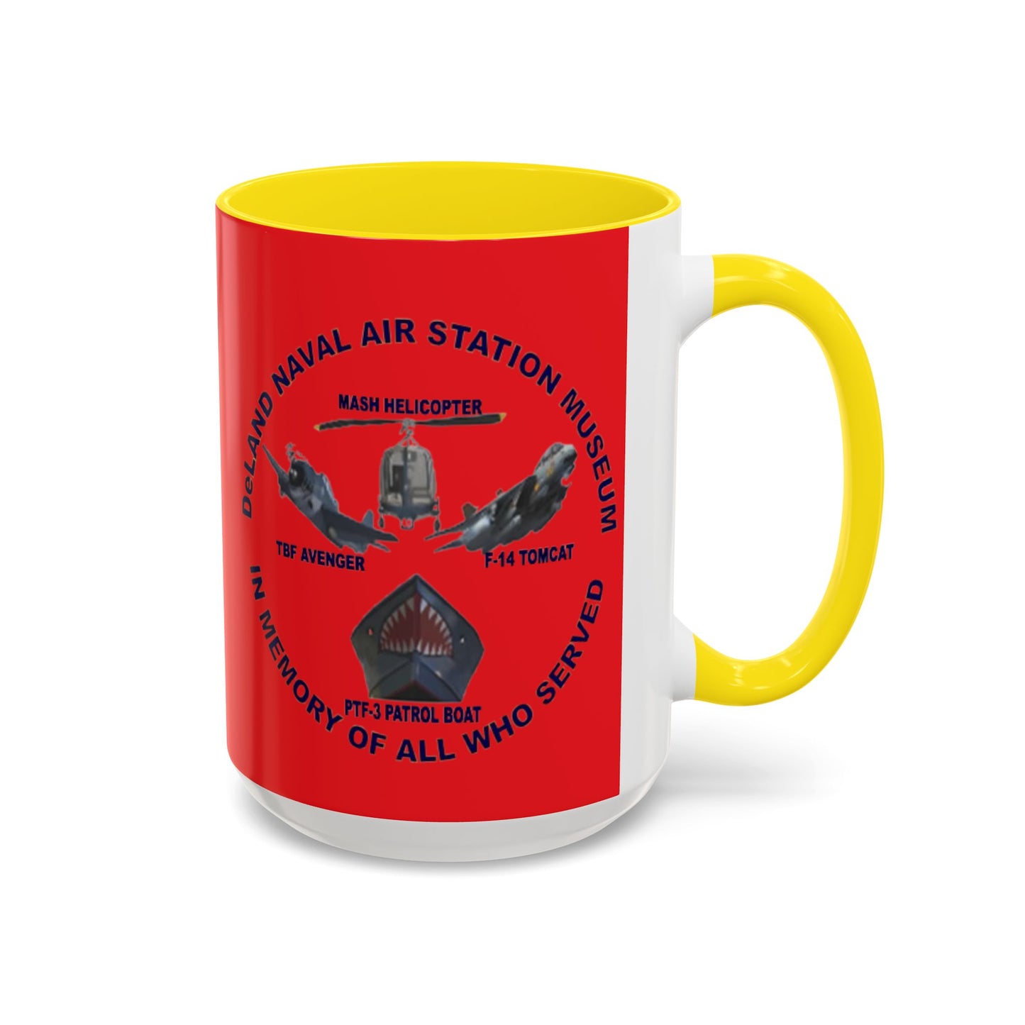 DNASM 2-sided, Founding & Student Art Red Accent Mug by theGreenDragonTavern.shop