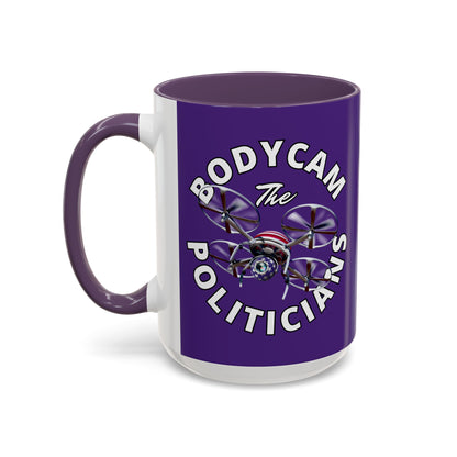 Bodycam the Politicians Drone Dark Purple Accent Mug by theGreenDragonTavern.shop