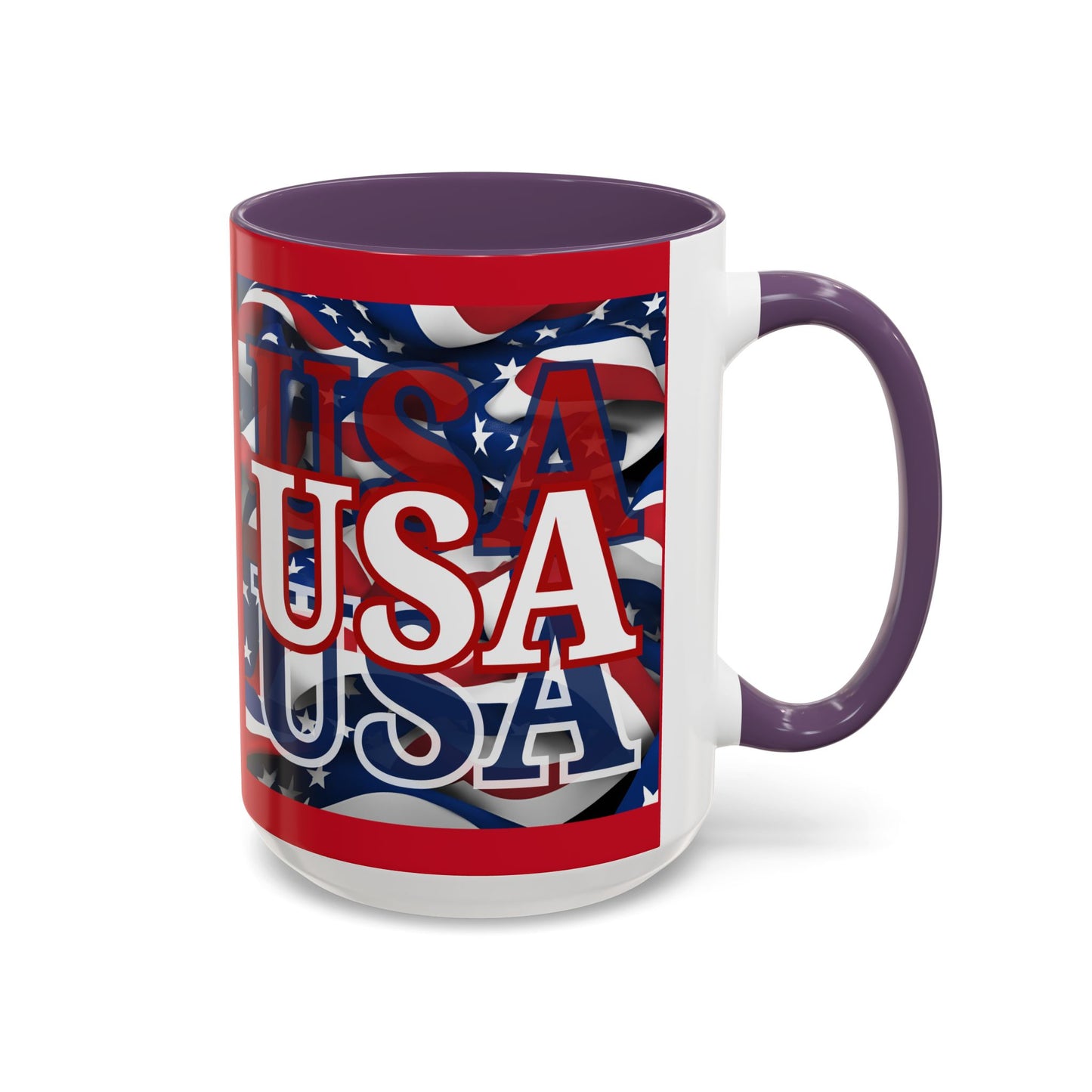 USA White font Center Patriot Red Accent Mug by theGreenDragonTavern.shop