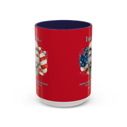 Ronald Reagan Freedom Vendetta Red Accent Mug by theGreenDragonTavern.shop