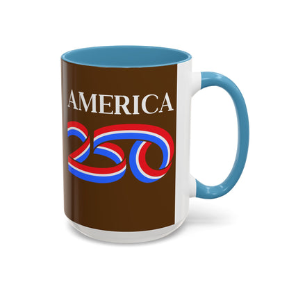 America 250 Brown Accent Mug by theGreenDragonTavern.shop