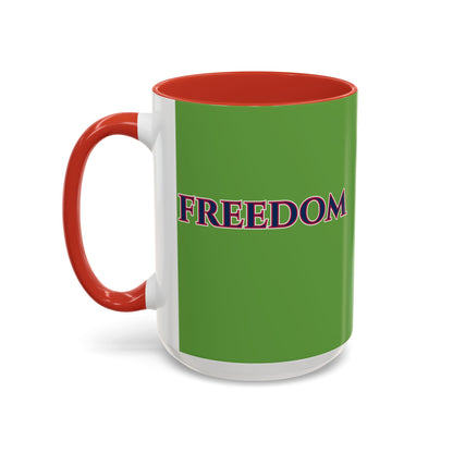 Freedom, Green Accent Mug by theGreenDragonTavern.shop