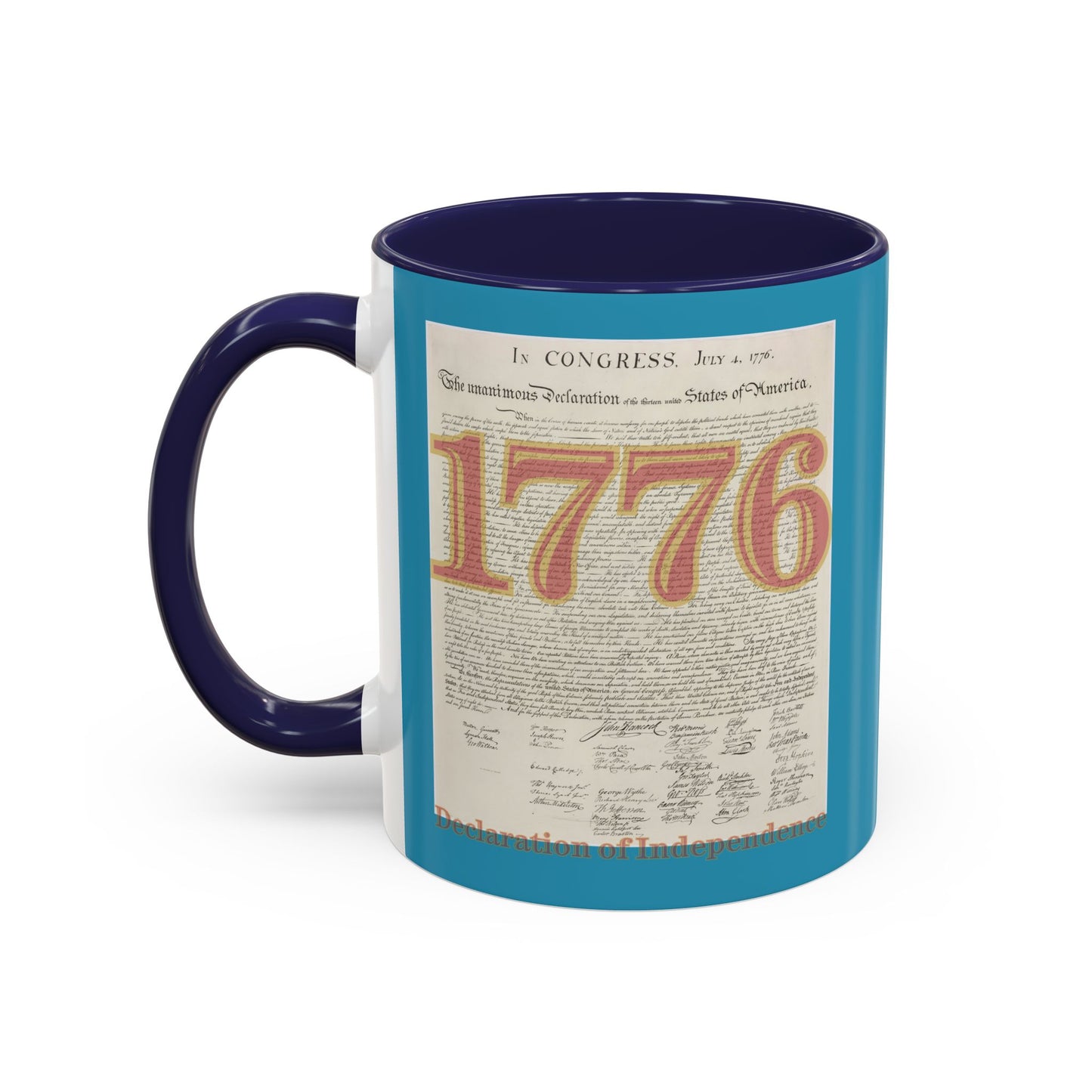 Declaration of Independence Turquoise Accent Mug by theGreenDragonTavern.shop