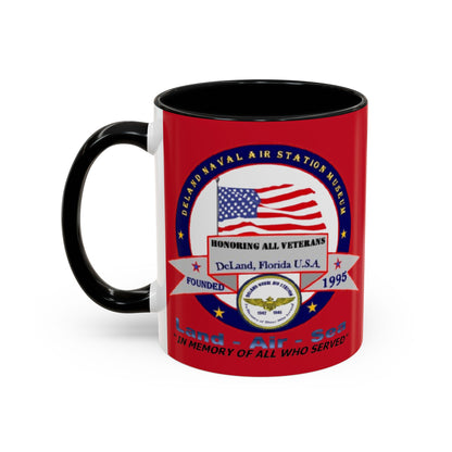 DNASM 2-sided, Founding & Student Art w/Navy Ring Red Accent Mug by theGreenDragonTavern.shop