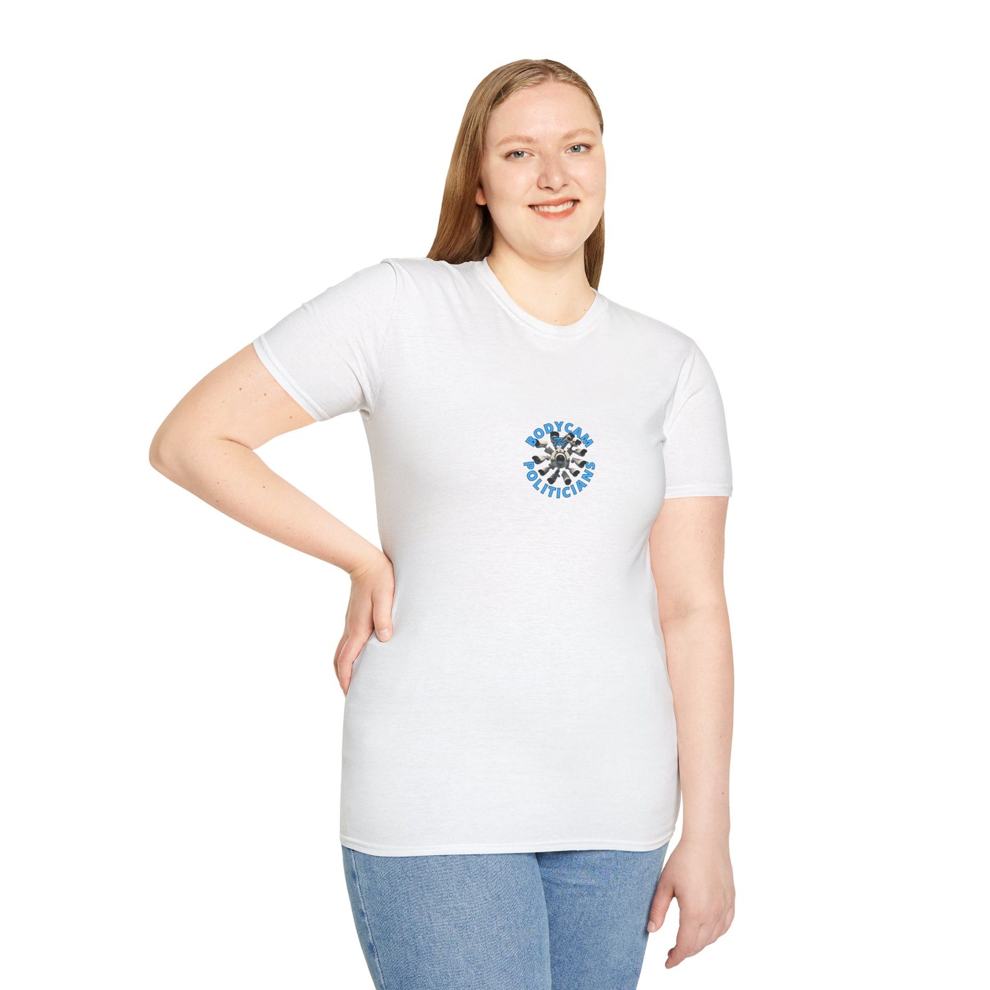 2-sided, Bodycam the Politicians Cameras Light colors Unisex T-Shirt by theGreenDragonTavern.shop