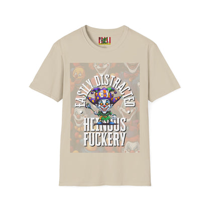 Easily Distracted by Heinous Fuckery Little Jincs Light colors Unisex T-Shirt by theGreenDragonTavern.shop