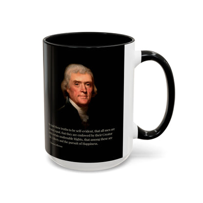 We hold these truths to be self-evident Black Accent Mug by theGreenDragonTavern.shop