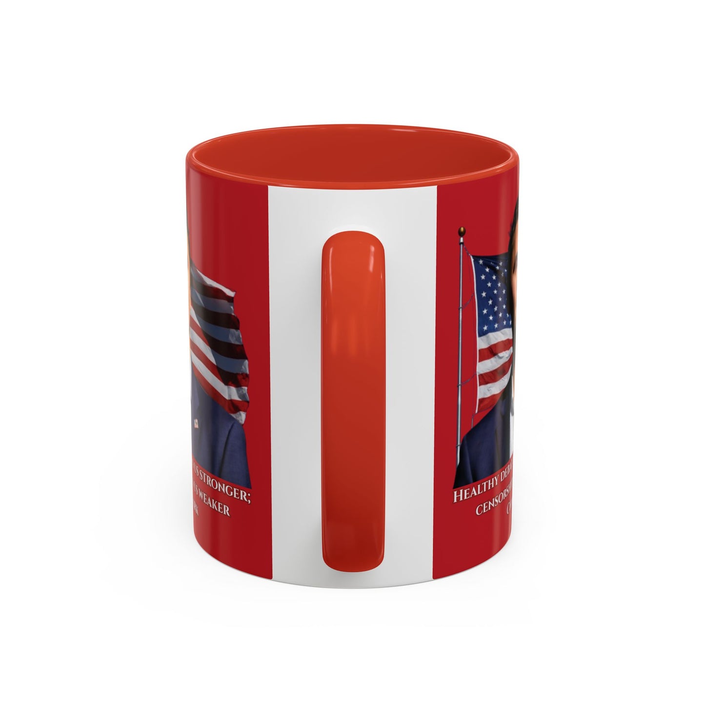 Charlie Kirk, Healthy Debate Red Accent Mug by theGreenDragonTavern.shop