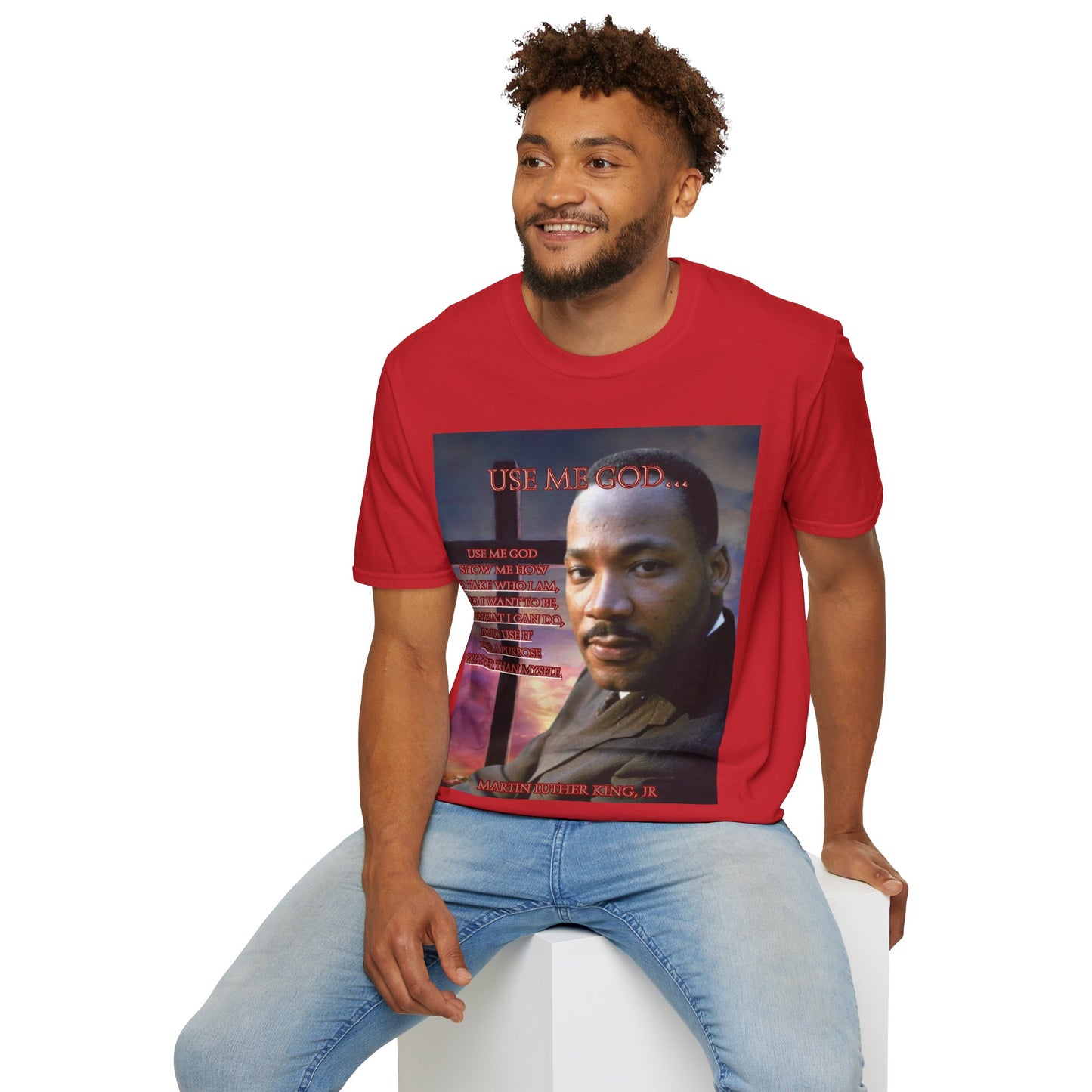 Use Me God, MLK Jr Light colors Unisex T-Shirt by theGreenDragonTavern.shop