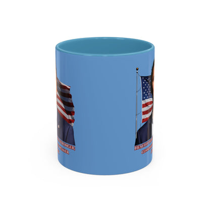Charlie Kirk, Healthy Debate Light Blue Accent Mug by theGreenDragonTavern.shop