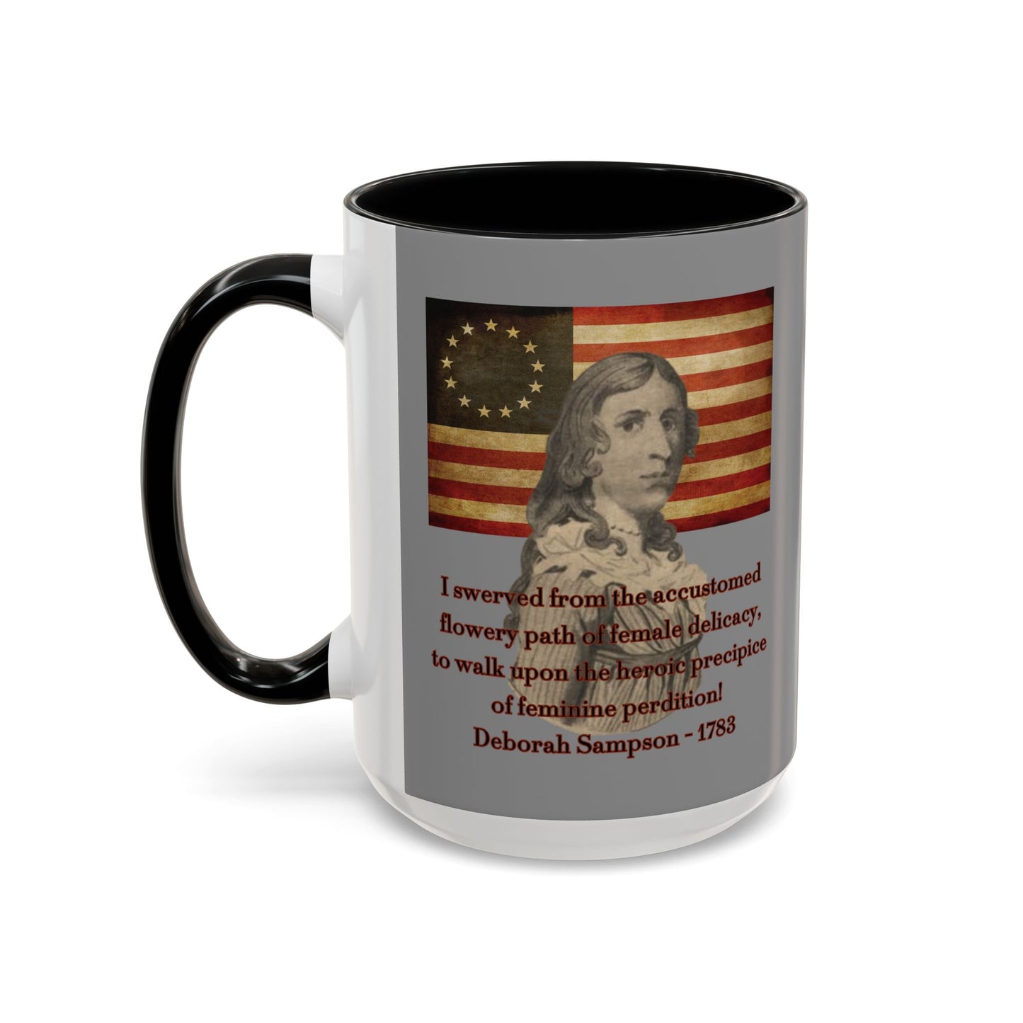 Deborah Sampson, America's Mulan Grey Accent Mug by theGreenDragonTavern.shop