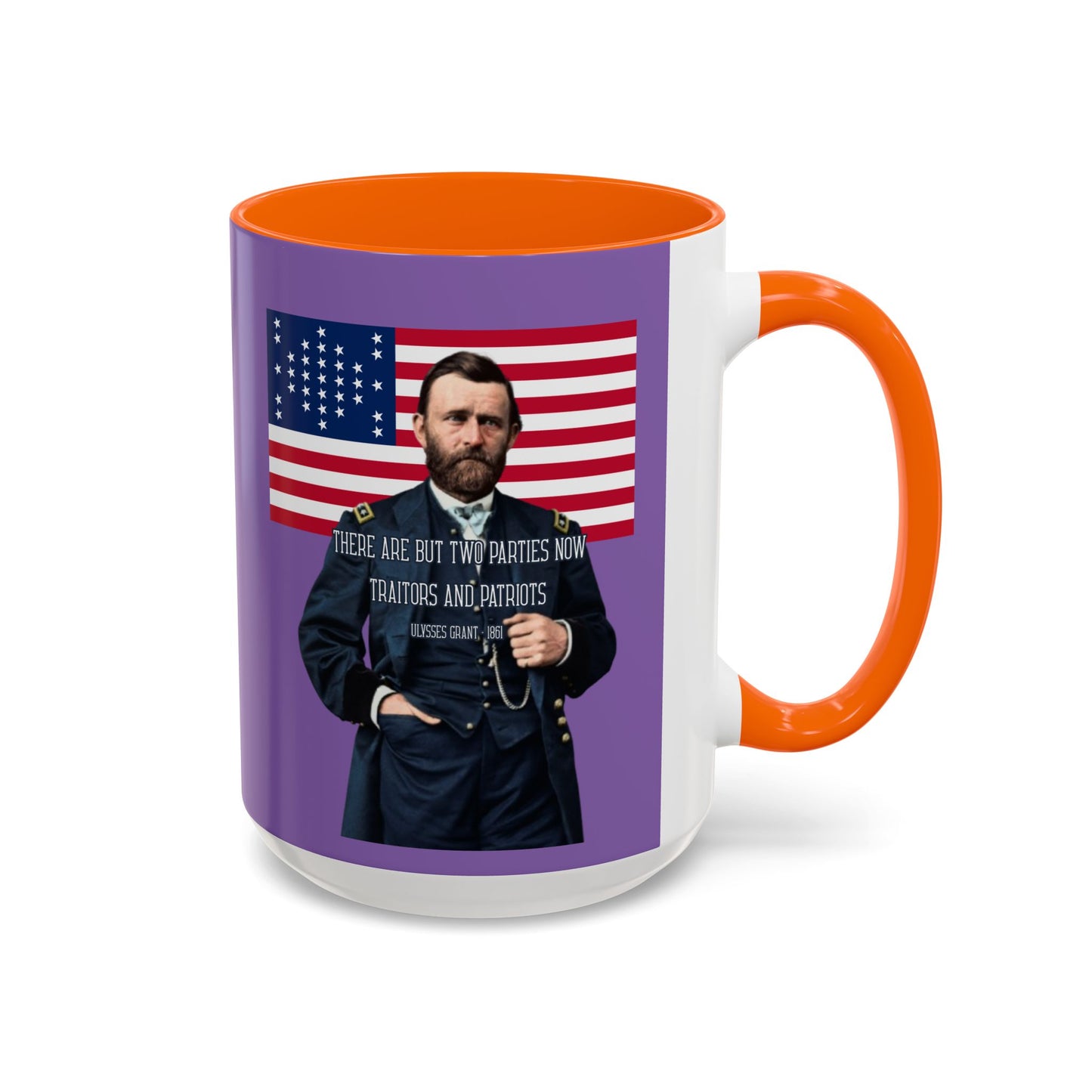 "Traitors and Patriots" Ulysses Grant Light Purple Accent Mug by theGreenDragonTavern.shop