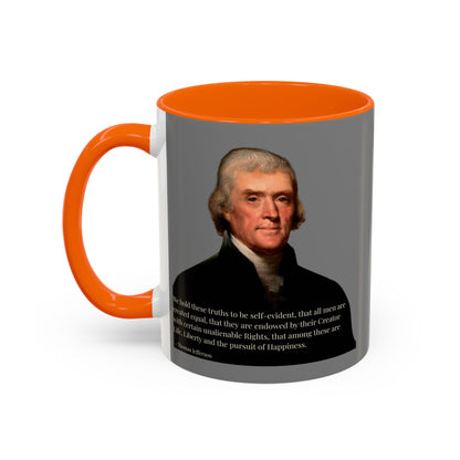We hold these truths to be self-evident Grey Accent Mug by theGreenDragonTavern.shop