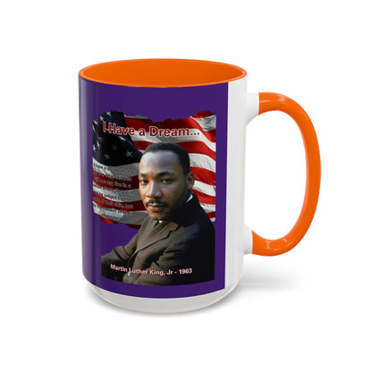 "I Have a Dream" MLKJr Purple Accent Mug by theGreenDragonTavern.shop