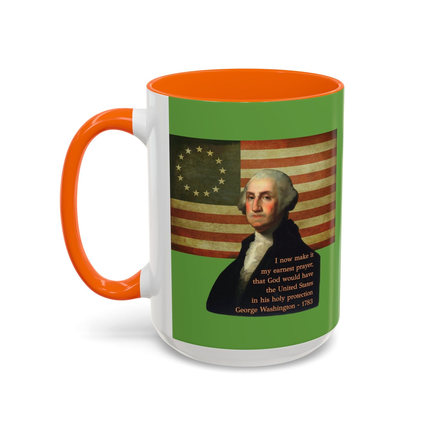 Washington's Earnest Prayer Green Accent Mug by theGreenDragonTavern.shop
