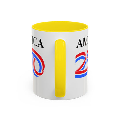 America 250 White Accent Mug by theGreenDragonTavern.shop