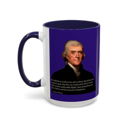 We hold these truths to be self-evident Dark Purple Accent Mug by theGreenDragonTavern.shop