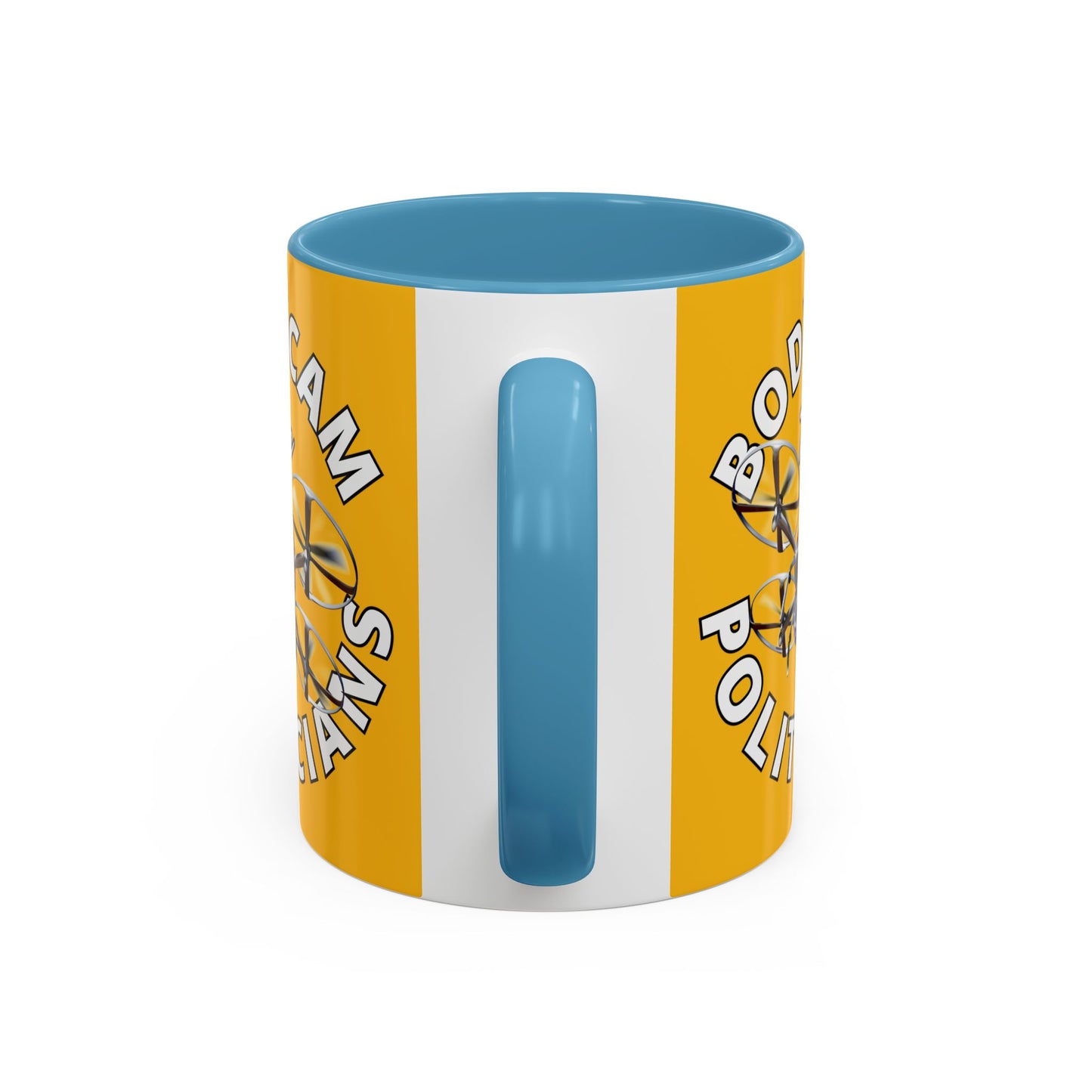 Bodycam the Politicians Drone Yellow Accent Mug by theGreenDragonTavern.shop