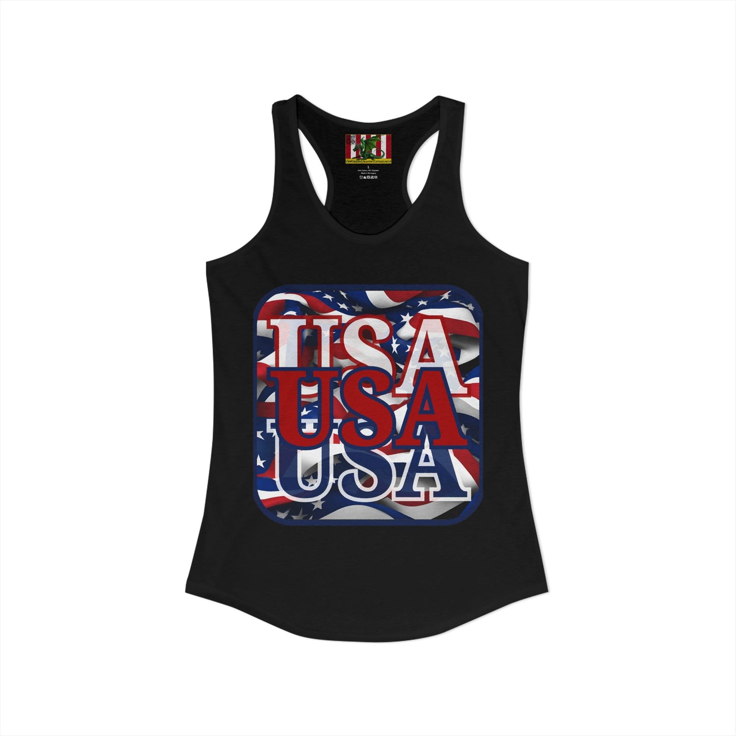 RED White and Blue USA Patriot Women's Racerback Tank Top by theGreenDragonTavern.shop
