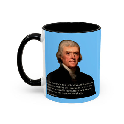 We hold these truths to be self-evident Light Blue Accent Mug by theGreenDragonTavern.shop