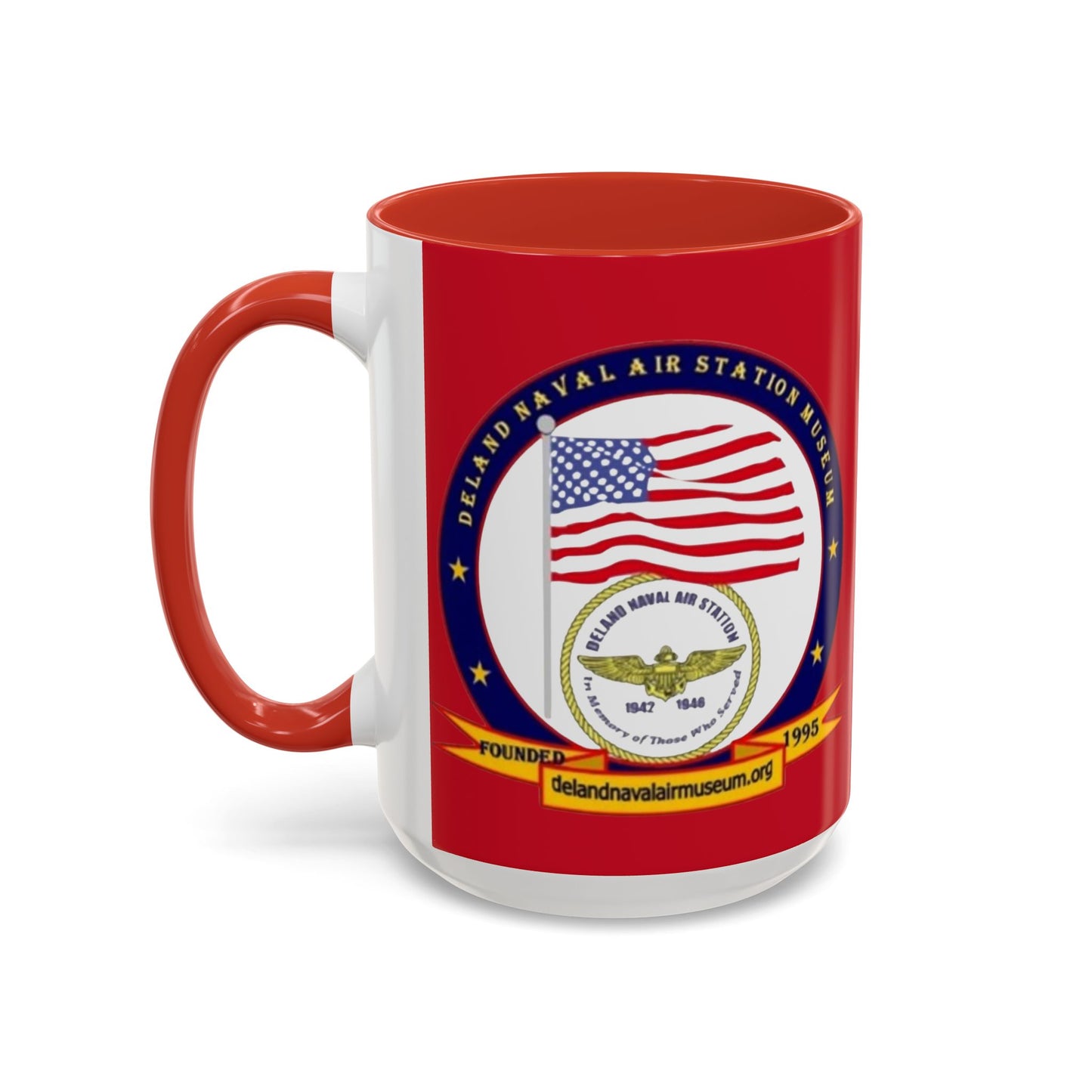 DeLand Naval Air Station Museum Red Accent Mug by theGreenDragonTavern.shop