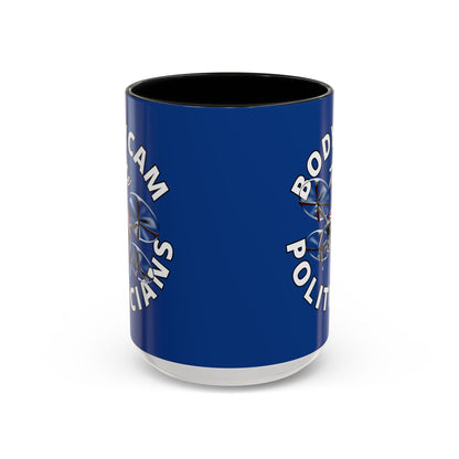 Bodycam the Politicians Drone Dark Blue Accent Mug by theGreenDragonTavern.shop
