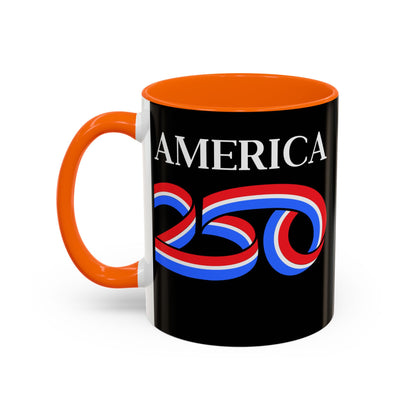 America 250 Black Accent Mug by theGreenDragonTavern.shop