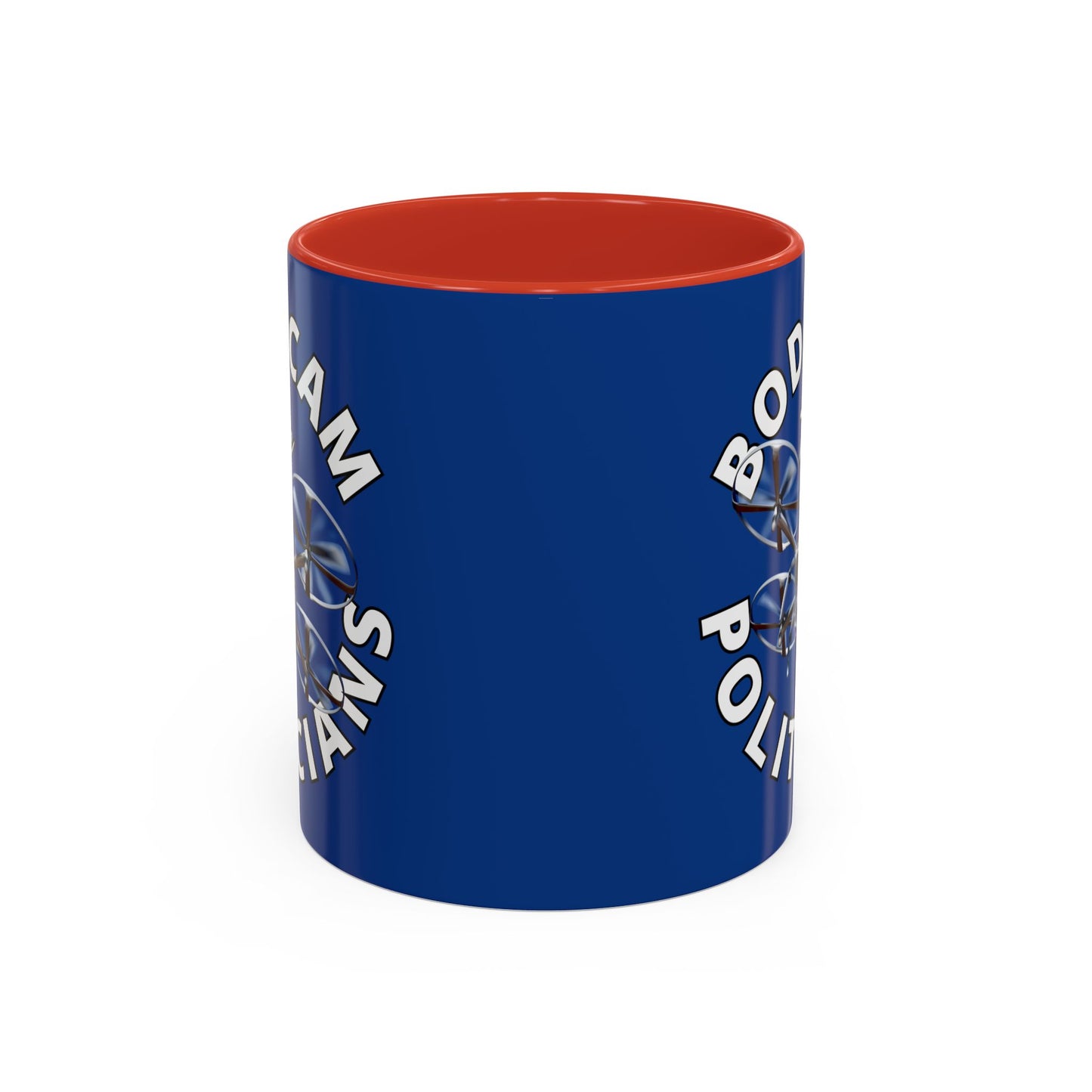 Bodycam the Politicians Drone Dark Blue Accent Mug by theGreenDragonTavern.shop