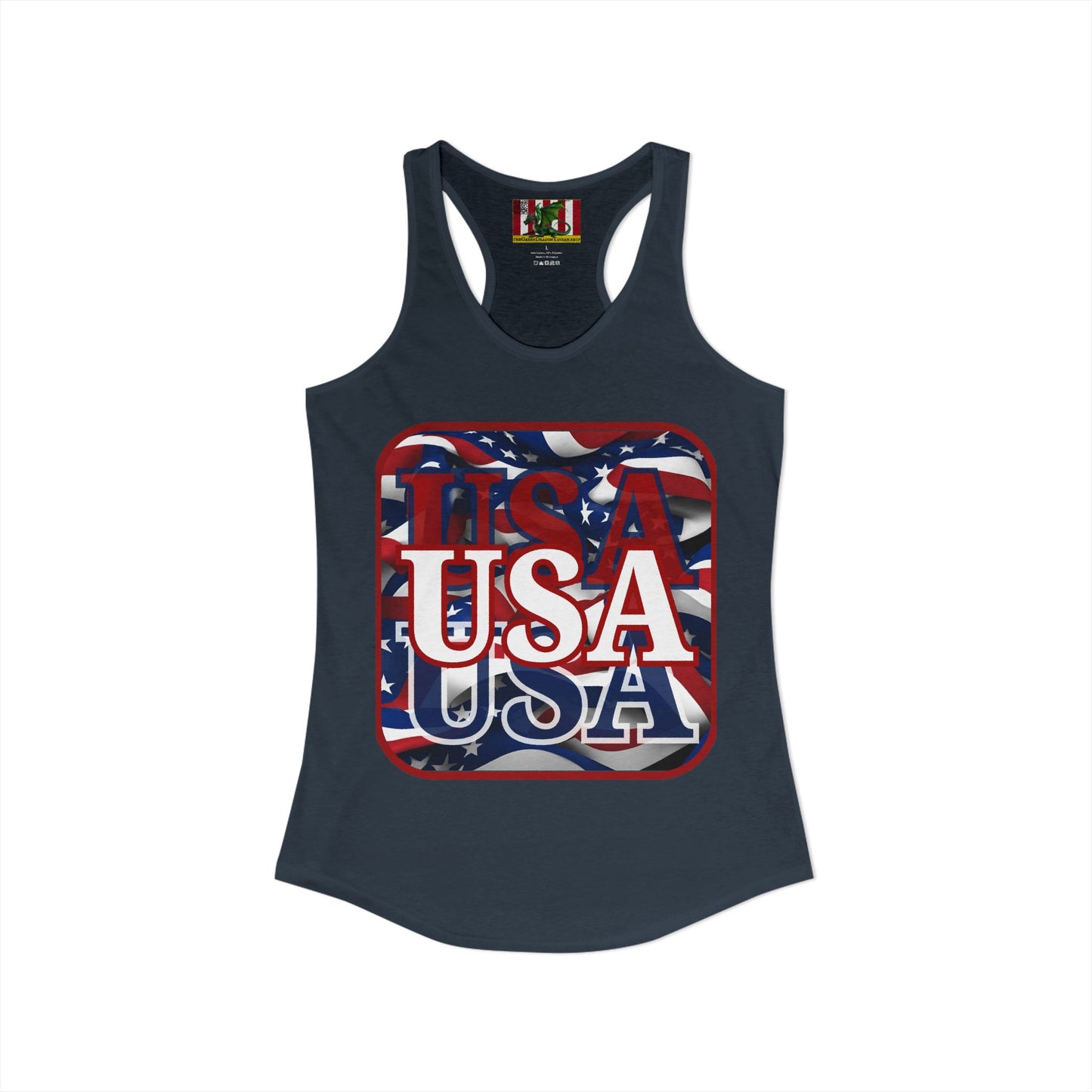 Red WHITE and Blue USA Patriot Women's Racerback Tank Top by theGreenDragonTavern.shop