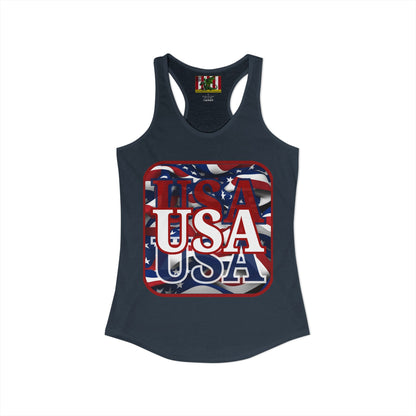 Red WHITE and Blue USA Patriot Women's Racerback Tank Top by theGreenDragonTavern.shop