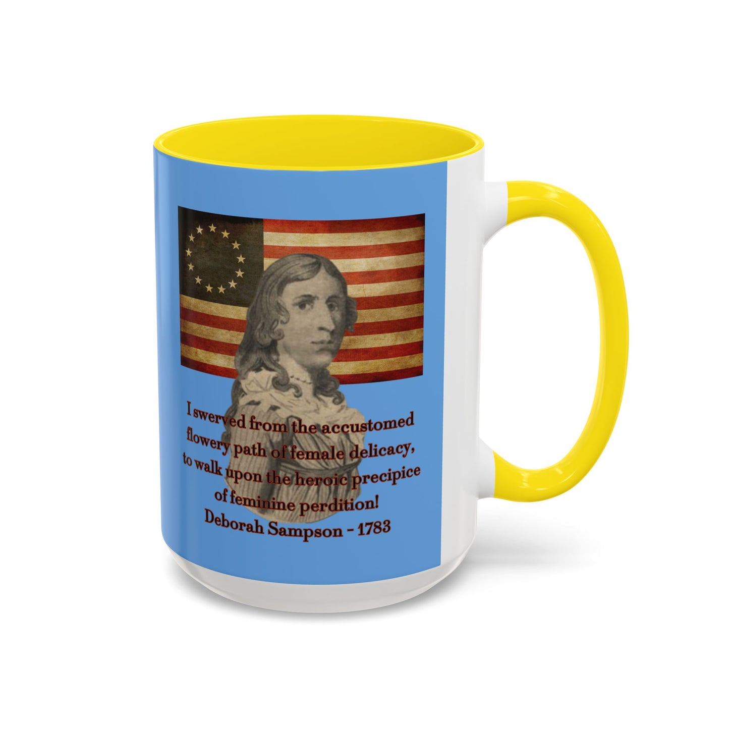 Deborah Sampson, America's Mulan Light Blue Accent Mug by theGreenDragonTavern.shop