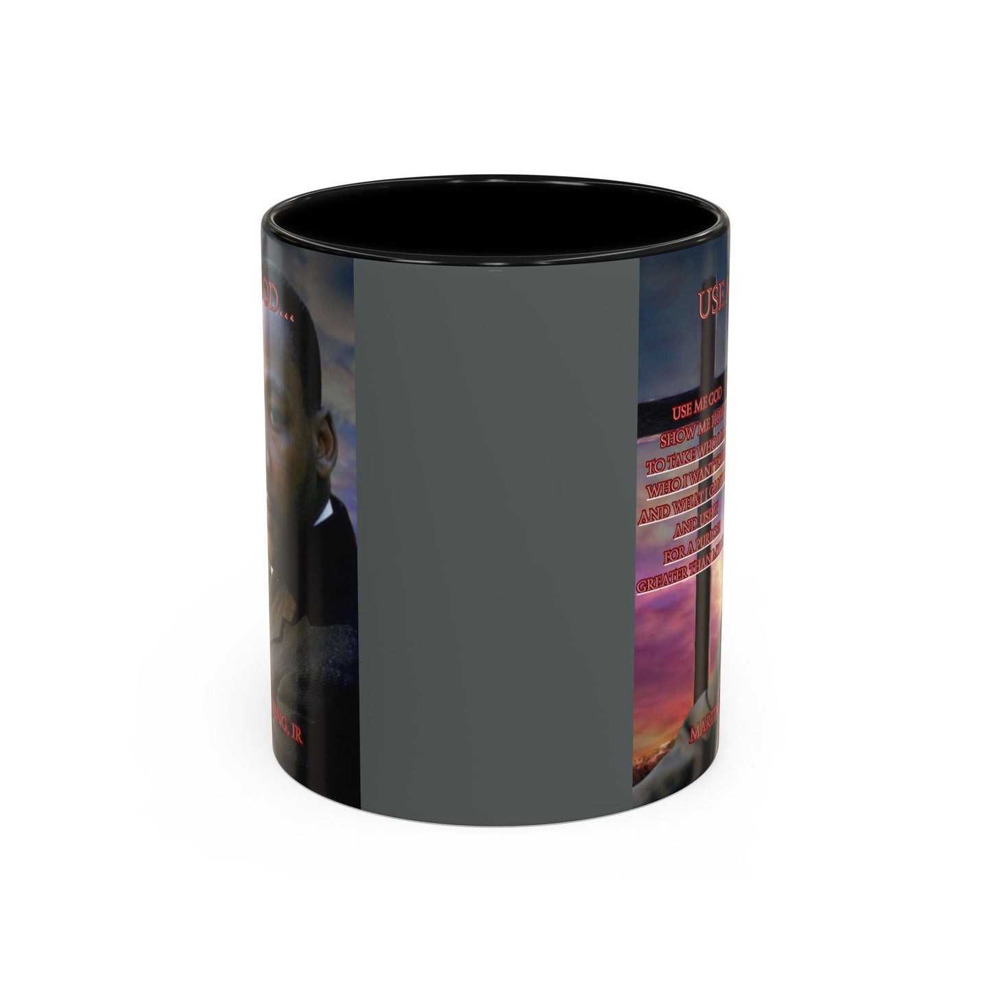 Use Me God, MLK Jr Grey Accent Mug by theGreenDragonTavern.shop