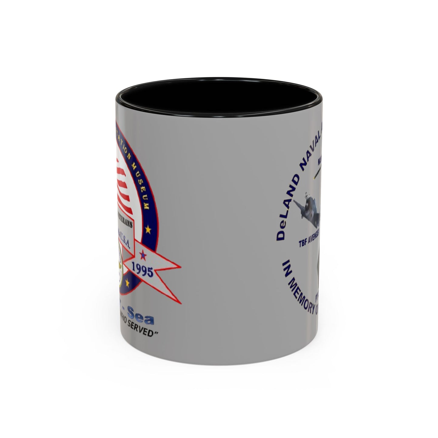 DNASM 2-sided, Founding & Student Art Light Grey Accent Mug by theGreenDragonTavern.shop