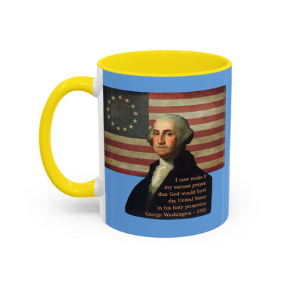 Washington's Earnest Prayer Light Blue Accent Mug by theGreenDragonTavern.shop
