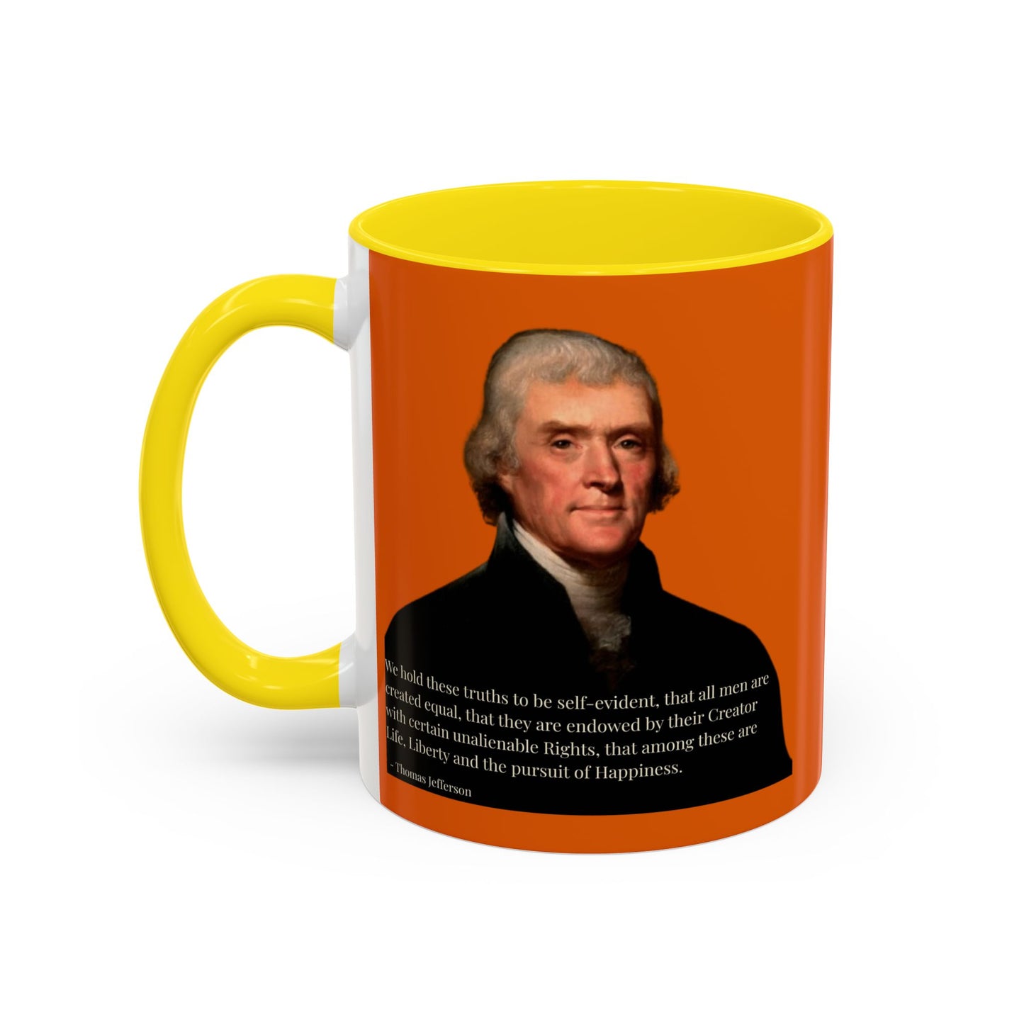 We hold these truths to be self-evident Orange Accent Mug by theGreenDragonTavern.shop