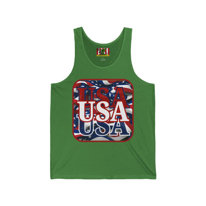 Red WHITE and Blue USA Patriot Unisex Jersey Tank Top by theGreenDragonTavern.shop